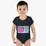 Strawberry Stamp Baby Onesie