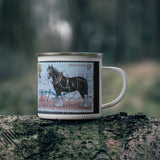 Shire Horse - United Kingdom Vintage Postage Stamp Enamel Camping Mug
