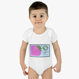 Strawberry Stamp Baby Onesie