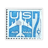 Blue Air Mail Stamp Sticker