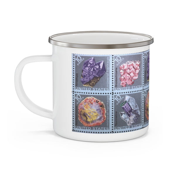 Minerals 1974 Stamp Enamel Mug