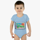 Praying Mantis Stamp Baby Onesie