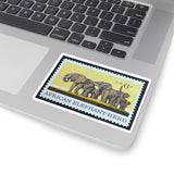 Elephant Herd Stamp Sticker