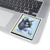 Black Cat - Poland Stamp Sticker