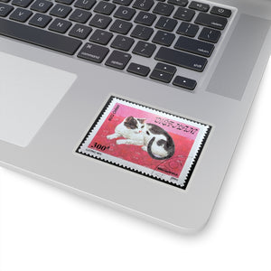 Black and White Cat Stamp Sticker