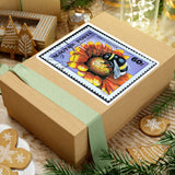 Bee on Flower Stamp Sticker