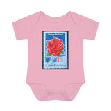 Red Rose Stamp Baby Onesie