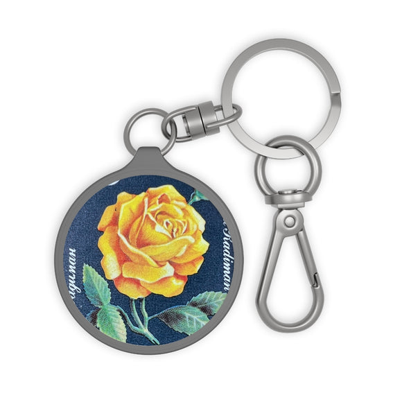 Yellow Rose Flower Keyring