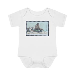 Fur Seal Stamp Baby Onesie