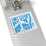 Blue Air Mail Stamp Sticker