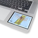 Dragonfly Insect Vintage Postage Stamp Sticker