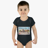 Horse & Carriage Bermuda Stamp Baby Onesie