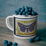 Moth Stamp Enamel Mug