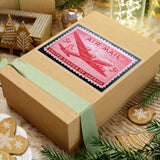 Air Mail Plane Red Stamp Sticker