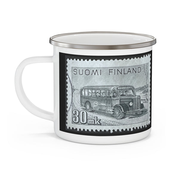 Bus Stamp Enamel Mug