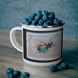 Beetle Bug Vintage Postage Stamp Enamel Camping Mug