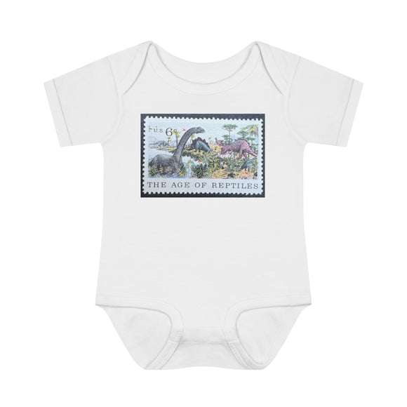 Dinosaur Stamp Baby Onesie