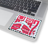 Red Air Mail Stamp Sticker