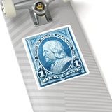 Benjamin Franklin Blue Stamp Sticker