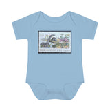 Dinosaur Stamp Baby Onesie