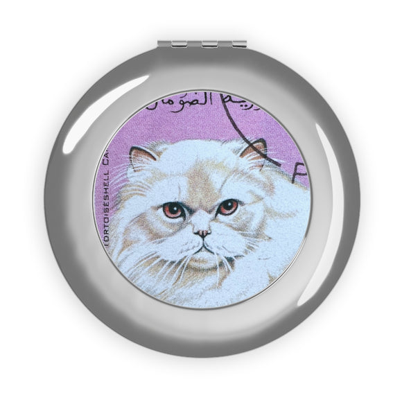 White Persian Cat Compact Travel Mirror