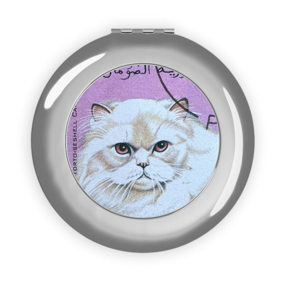 White Persian Cat Compact Travel Mirror