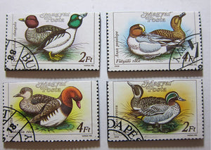 Duck Recycled Postage Stamp Magnet Set #577