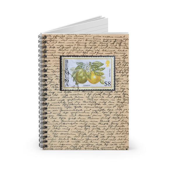 Lemon Citrus Stamp Spiral Notebook
