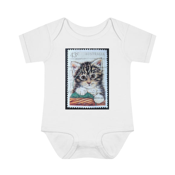 Kitten Stamp Baby Onesie