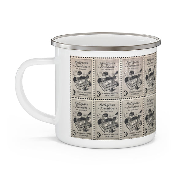 Religious Freedom 1957 Stamp Enamel Mug