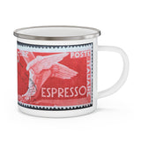 Italian Espresso - Cup of Italy Vintage Postage Stamp Enamel Camping Mug