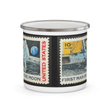 Man on the Moon Stamp Enamel Mug