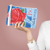 Red Rose Flower Clutch Bag