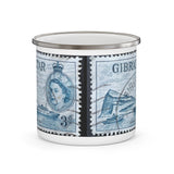 Gibraltar Vintage Postage Stamp Enamel Camping Mug