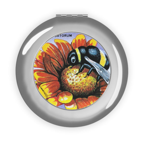 Honey Bee on Flower Compact Travel Mirror