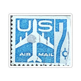 Blue Air Mail Stamp Sticker