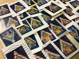 Gingerbread house postage stamps