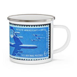 Air Force Vintage Postage Stamp Enamel Camping Mug