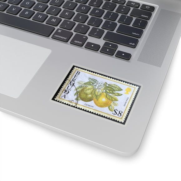 Lemon Citrus Bermuda Stamp Sticker