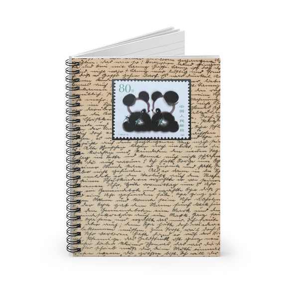 Panda Bear Stamp Spiral Notebook
