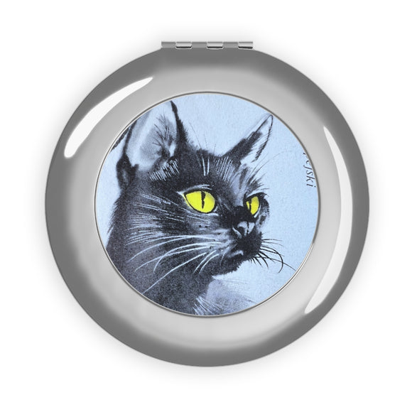 Black Cat Compact Travel Mirror