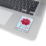 Red Flower Stamp Sticker