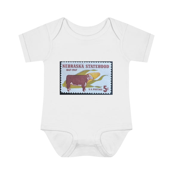 Nebraska Stamp Baby Onesie