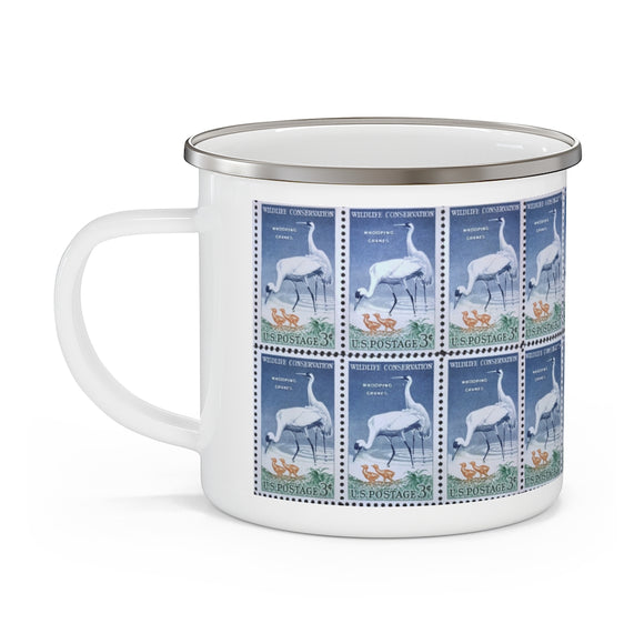 Whooping Crane 1975 Stamp Enamel Mug