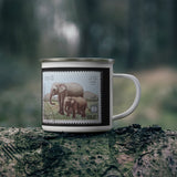 Elephant & Baby Stamp Enamel Mug