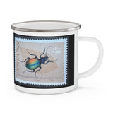 Beetle Bug Vintage Postage Stamp Enamel Camping Mug