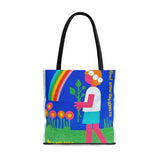 Rainbow Flower Tote Bag