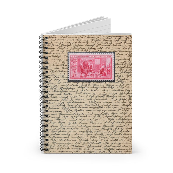 Betsy Ross Stamp Spiral Notebook