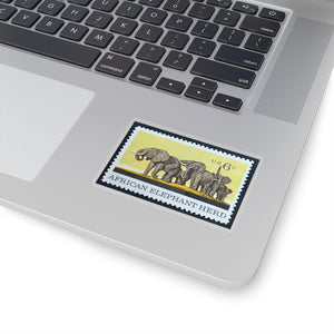 Elephant Herd Stamp Sticker