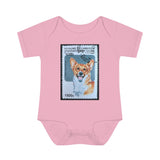 Welsh Corgi Dog Stamp Baby Onesie
